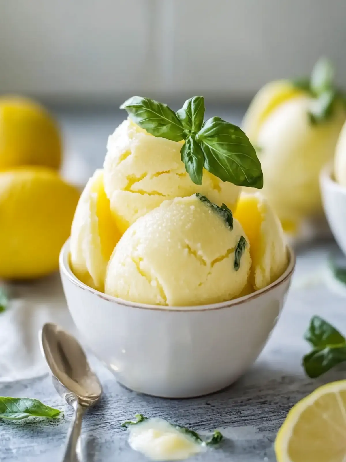 Zitronen-Basilikum-Sorbet: Erfrischender Sinnesrausch für den Sommer 5 Zitronen-Basilikum-Sorbet: Erfrischender Sommergenuss erwartet