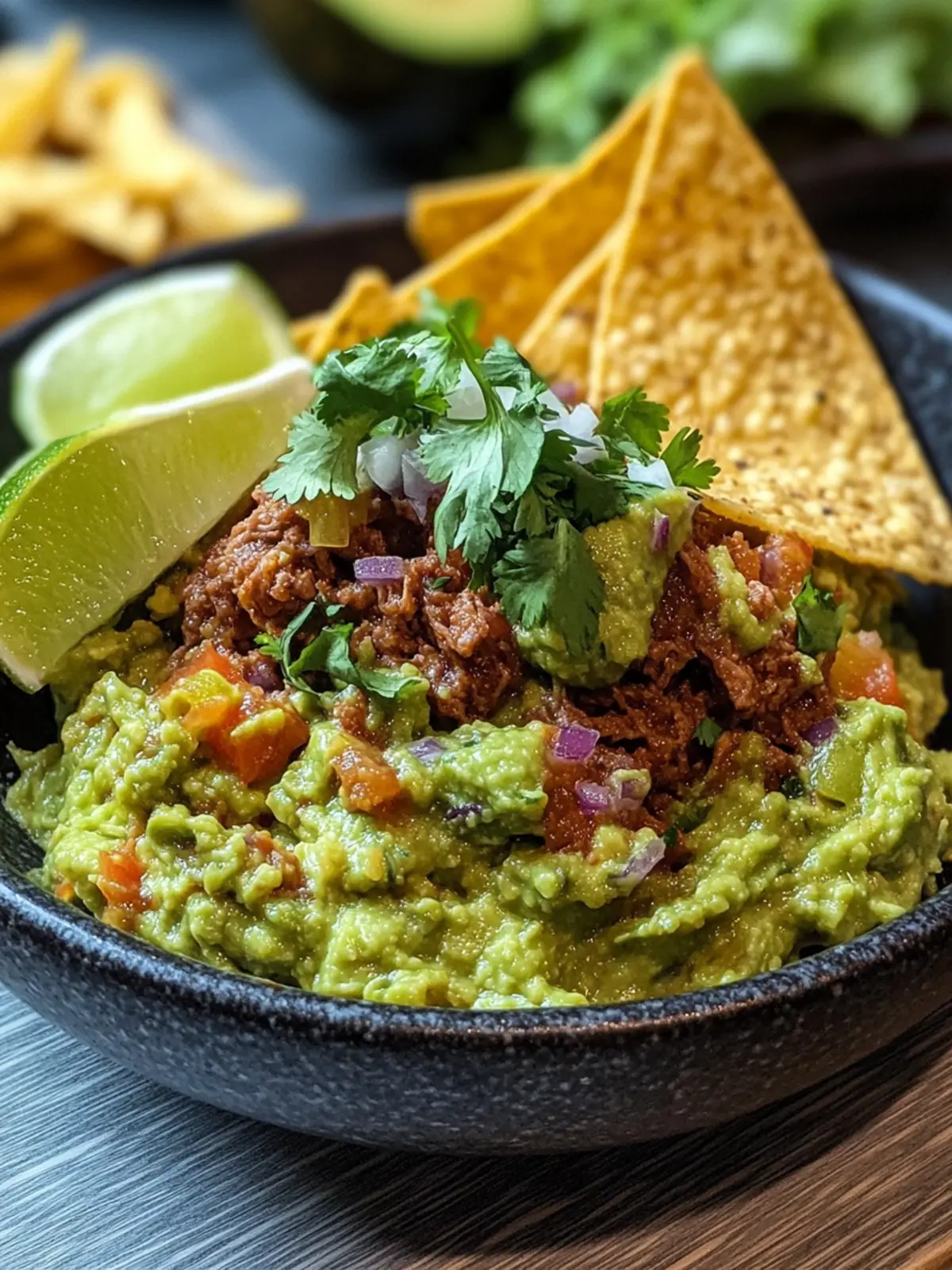 Herzhaftes Guacamole mit würzigem Hackfleisch – Der Partyhit 3 Herzhaftes Guacamole mit würzigem Hackfleisch