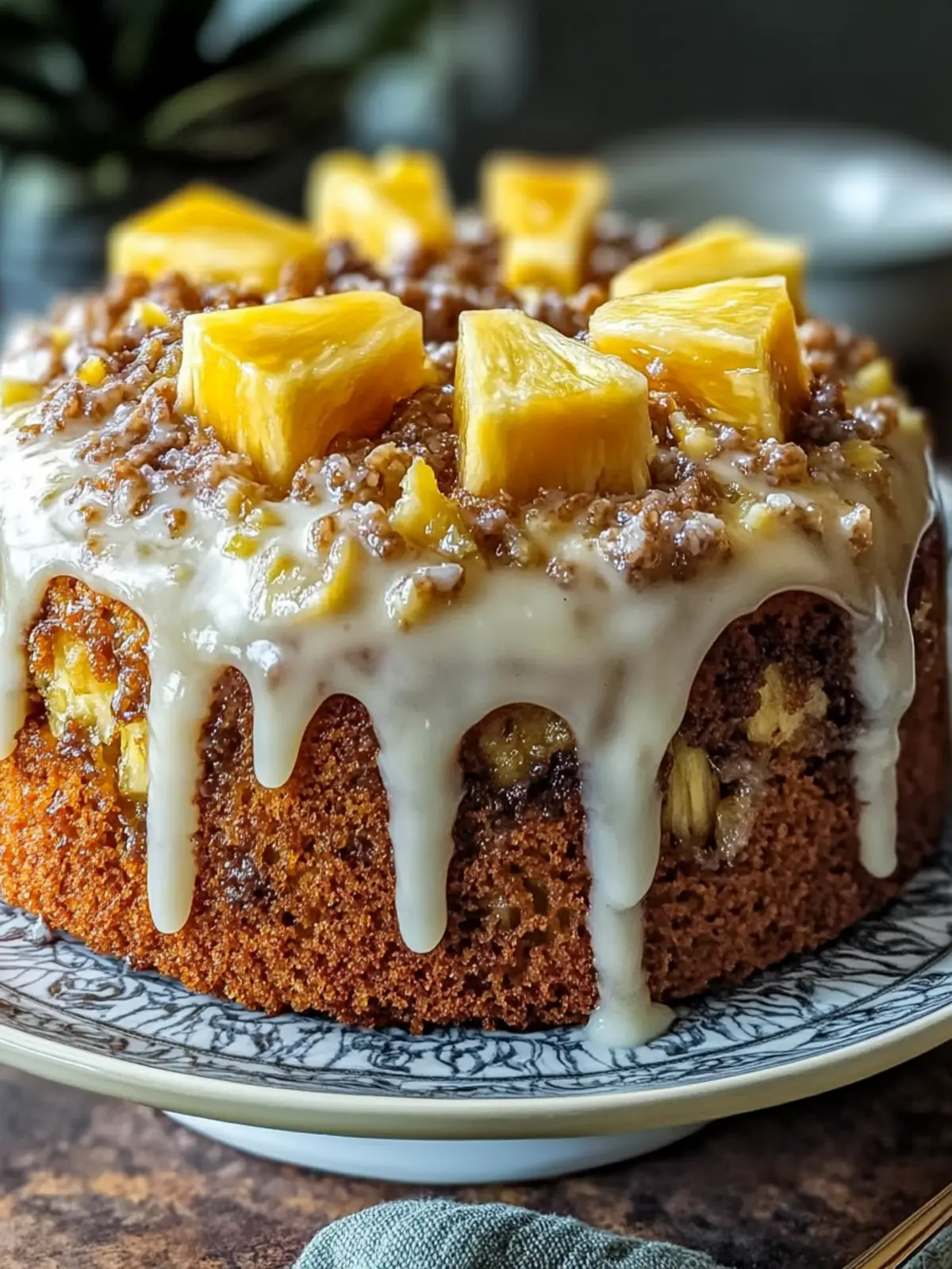 Süßer cremiger Ananas-Pekanuss-Kuchen für glückliche Momente 4 Süßer cremiger Ananas-Pekanuss-Kuchen