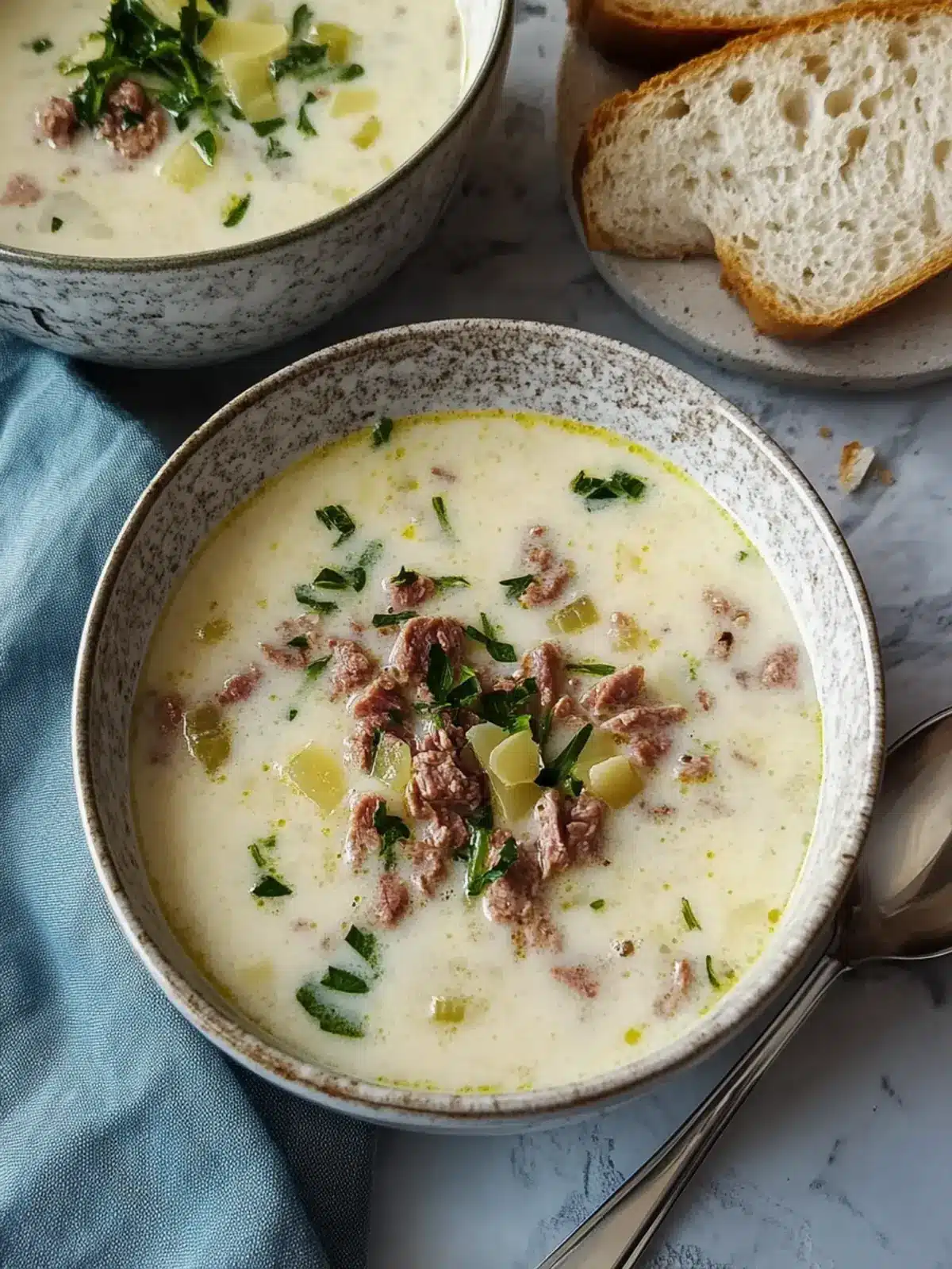 Käse- und Lauchsuppe mit Hackfleisch: Schnelles Wohlfühlessen 2 Käse- und Lauchsuppe mit Hackfleisch