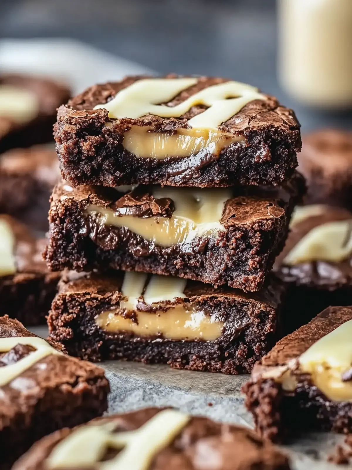 Erdnussbutter-Brownie-Kekse mit weißer Schokolade genießen 3 Erdnussbutter-Brownie-Kekse mit weißer Schokolade beträufelt