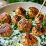 Saftige Hähnchen-Kofta mit cremiger Knoblauch-Joghurt-Sauce 42 Hähnchen-Kofta Knoblauch-Joghurt-Sauce