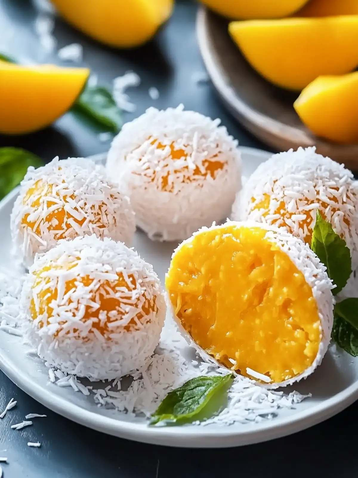Kokosnuss-Mango-Glücksbällchen: Süßes Paradies für jeden Tag 3 Kokosnuss-Mango-Glücksbällchen: Ein süßer Ausflug ins Paradies