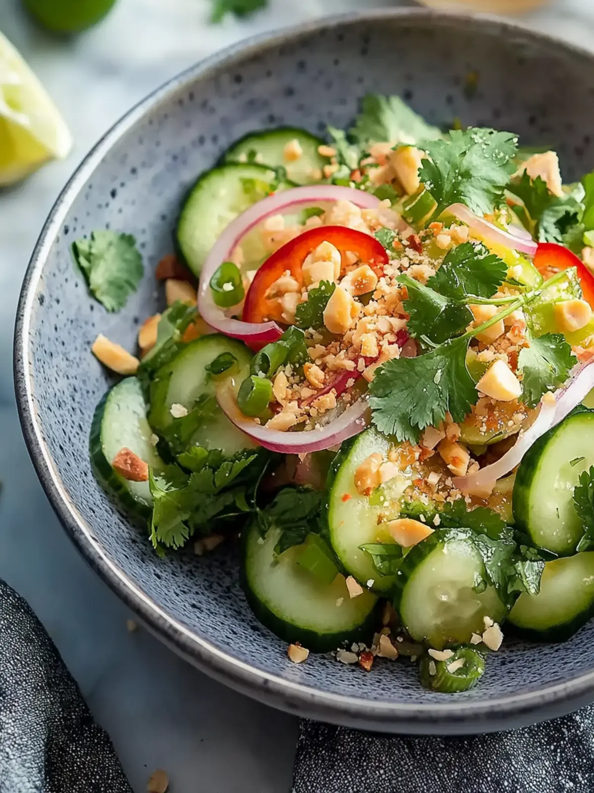 Saftiger thailändischer Gurkensalat für erfrischende Sommertage 3 Saftiger thailändischer Gurkensalat