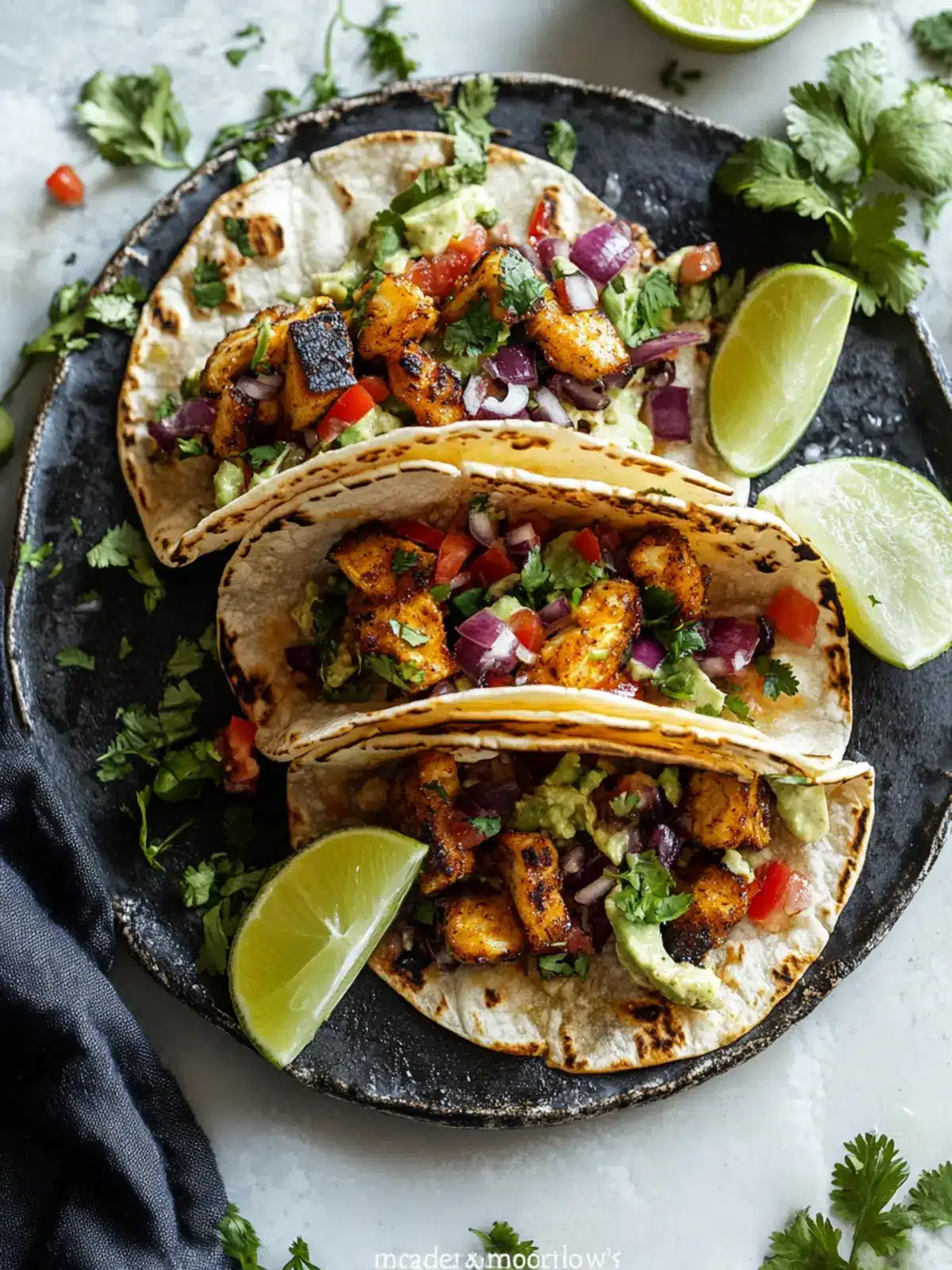 Schwarze Garnelen Tacos für ein schnelles Feierabendessen 4 Schwarze Garnelen Tacos