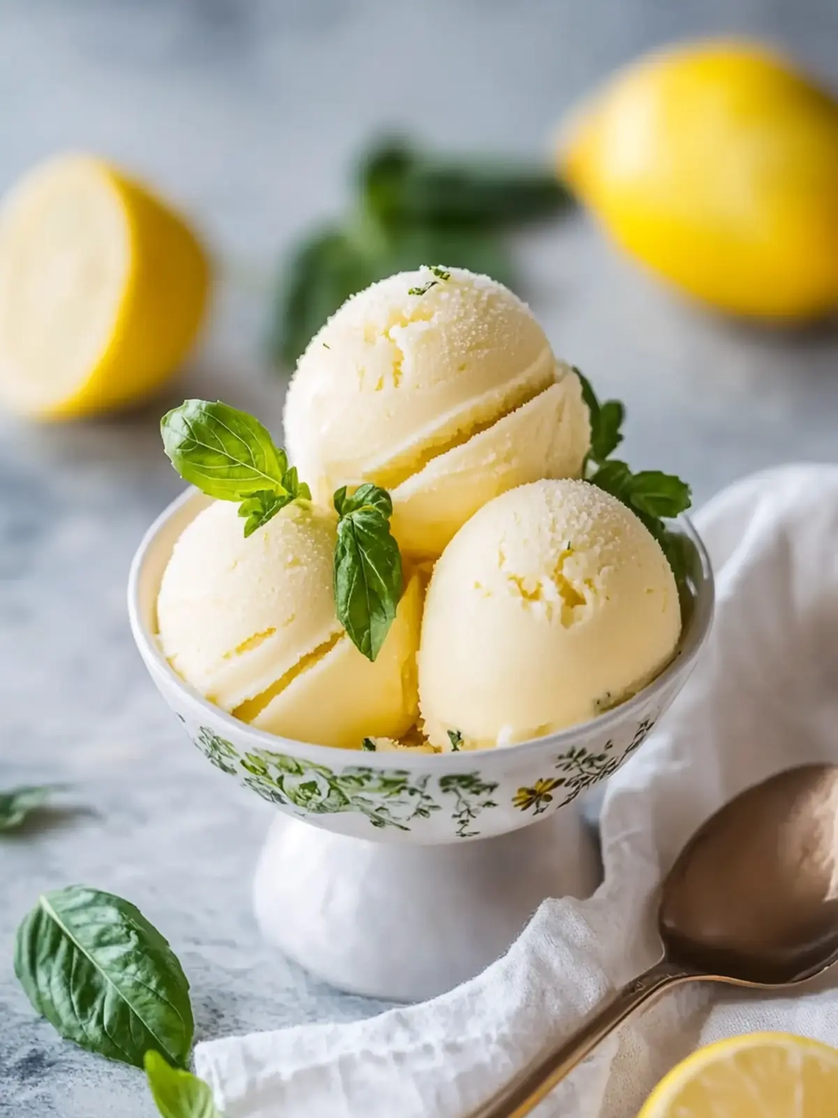 Zitronen-Basilikum-Sorbet: Erfrischender Sinnesrausch für den Sommer 3 Zitronen-Basilikum-Sorbet: Erfrischender Sommergenuss erwartet