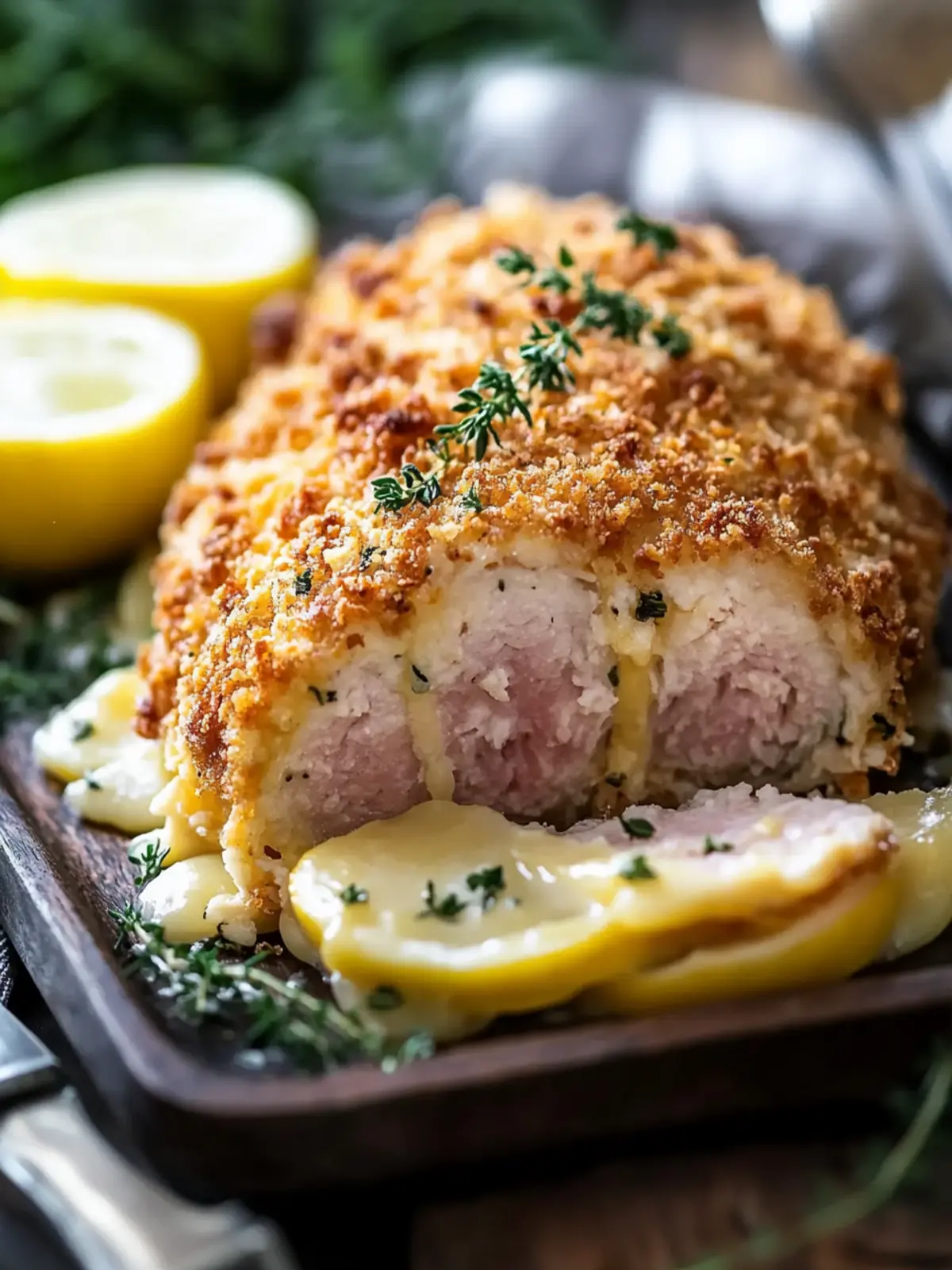 Herzhafter Hähnchen-Cordon-Bleu-Fleischlaib für glückliche Esser 4 Herzhafter Hähnchen-Cordon-Bleu-Fleischlaib um Ihre Familie zu begeistern