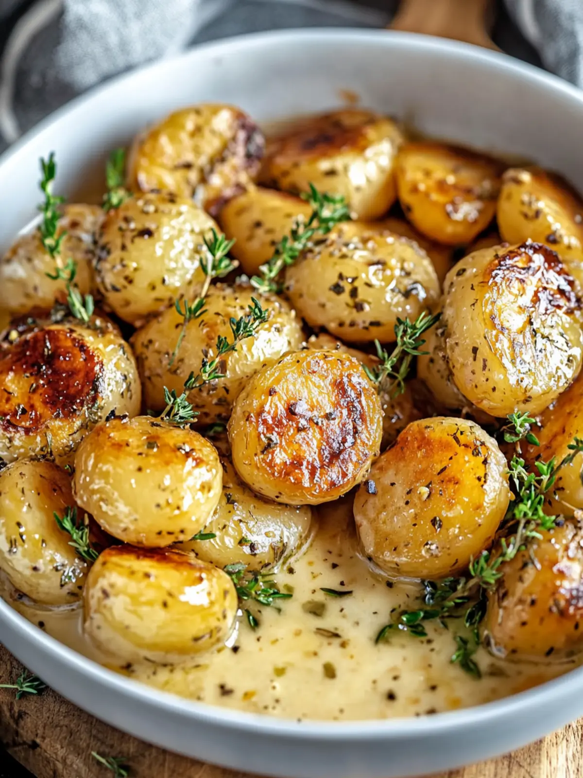 Cremige Knoblauchhähnchen mit gerösteten Babykartoffeln für Genuss 2 Cremige Knoblauchhähnchen mit gerösteten Babykartoffeln