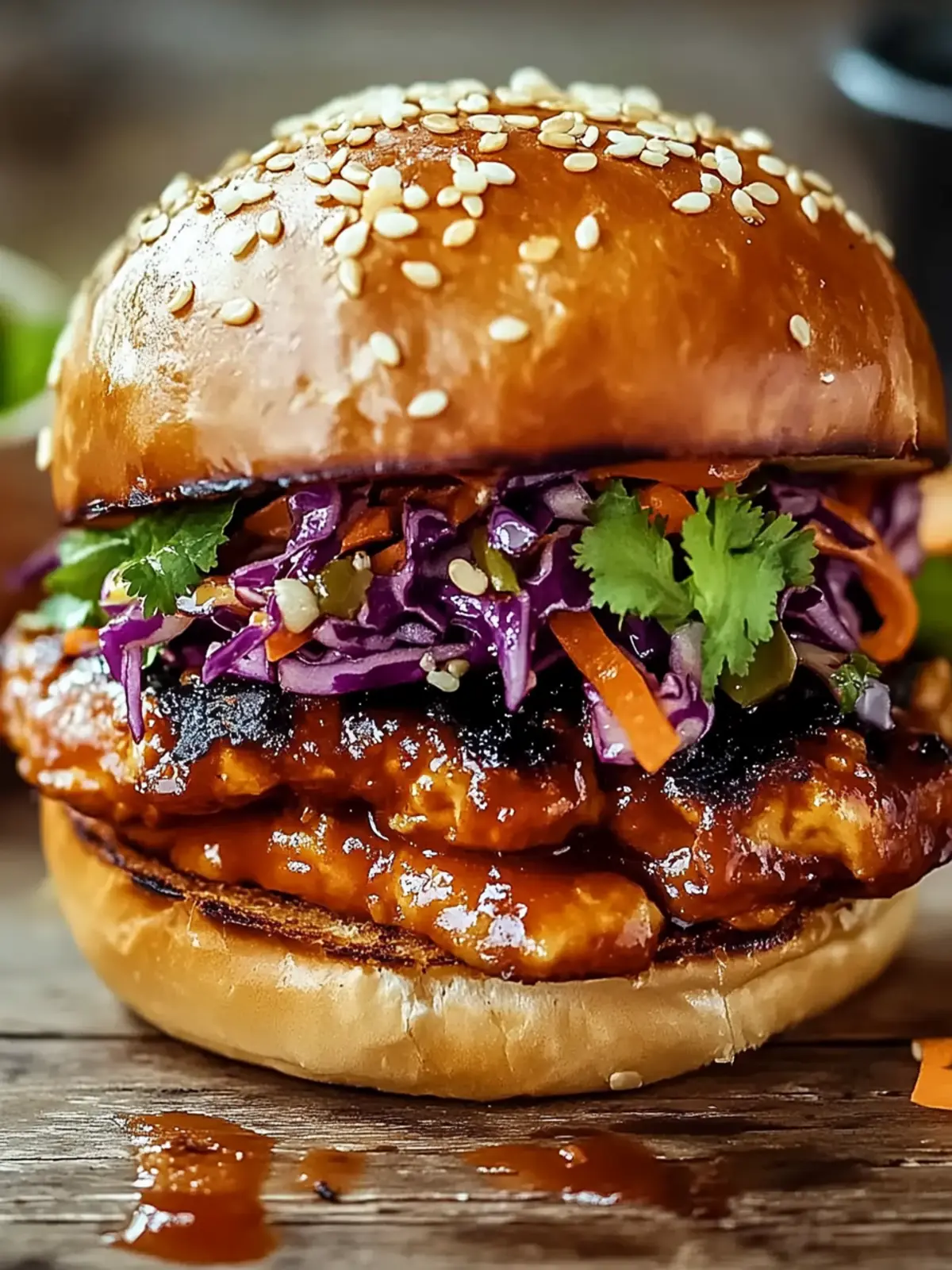 Korean BBQ Hähnchen-Sandwich mit würzigem Krautsalat genießen 5 Korean BBQ Hähnchen-Sandwich mit würziger Krautsalat-Glück