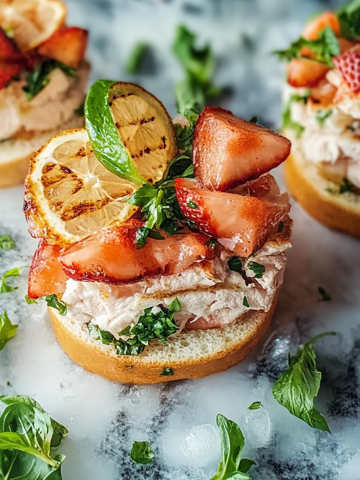 Beladener Hähnchenclub mit cremiger Knoblauch-Herbsauce 3 Beladener Hähnchenclub