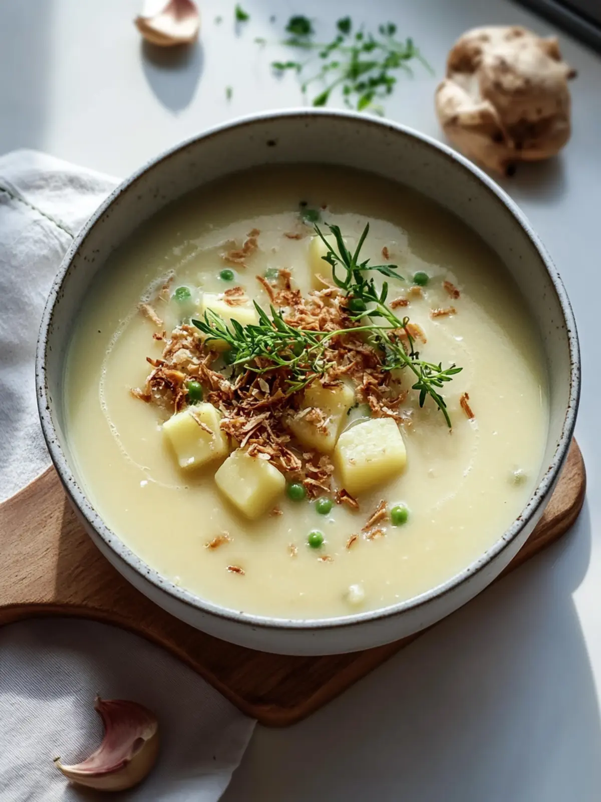 Cremige Kartoffel-Lauch-Suppe mit knusprigen Schalotten genießen 5 Cremige Kartoffel-Lauch-Suppe mit knusprigen Schalotten