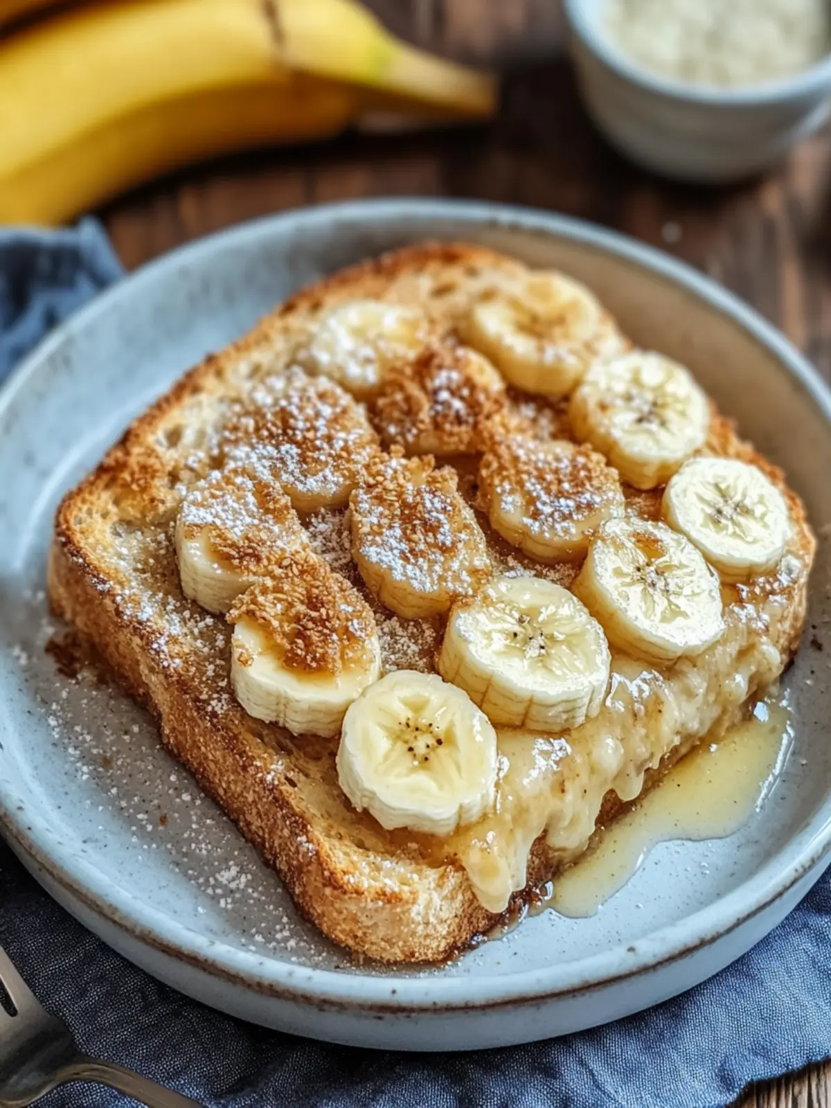 Übernachtete gebackene Bananen-Französischer Toast-Auflauf für einfache Morgen