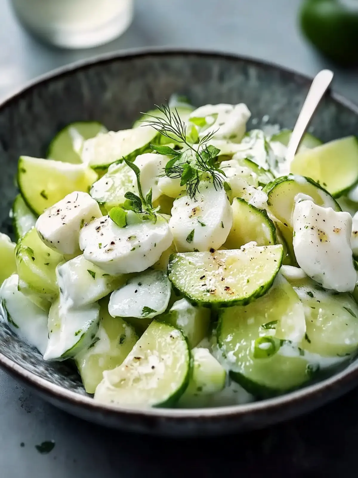 Cremiger Gurkensalat: Frisch und einfach für heiße Tage 2 Cremiger Gurkensalat