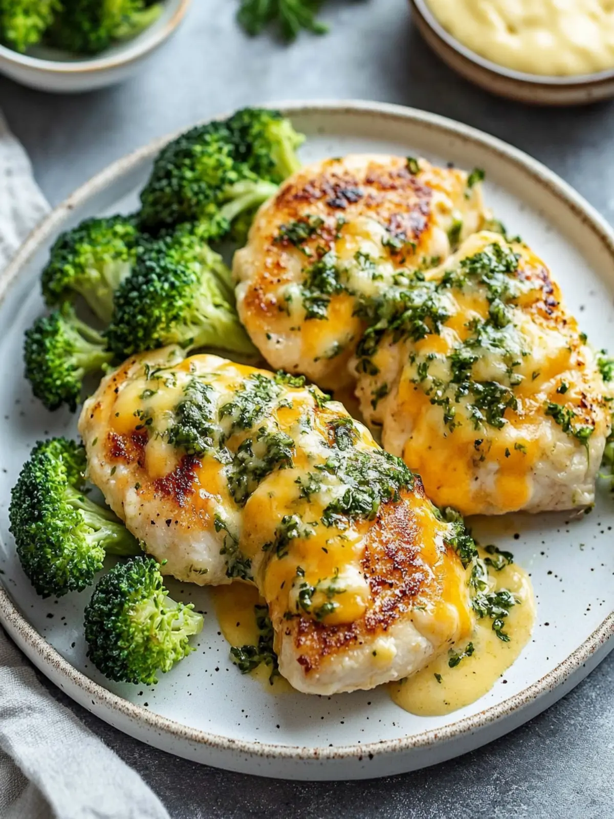 Brokkoli-Cheddar gefüllte Hähnchenbrustfilets: Einfach unwiderstehlich 4 Brokkoli-Cheddar gefüllte Hähnchenbrustfilets