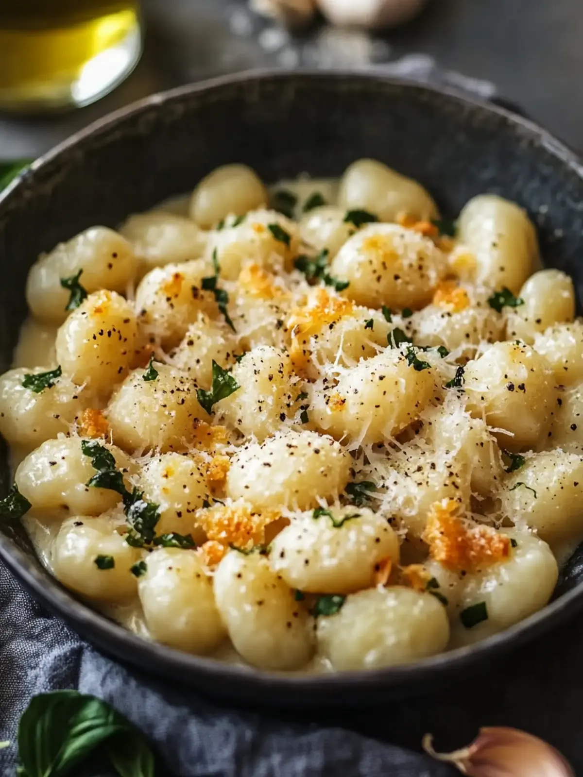 Cremige Garnelen und Gnocchi mit Knoblauch Parmesan Zauber 4 Cremige Garnelen und Gnocchi mit Knoblauch Parmesan