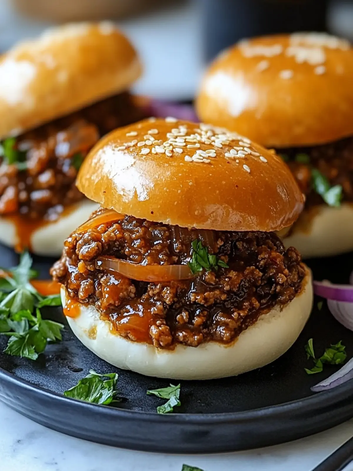 Unwiderstehliche französische Zwiebel-Rindfleisch-Sloppy Joes in 30 Minuten 4 Unwiderstehliche französische Zwiebel-Rindfleisch-Sloppy Joes