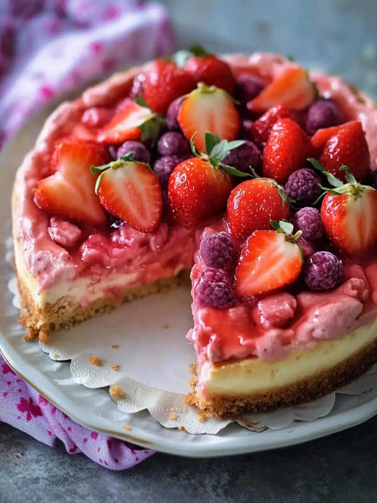 Erdbeerkäsekuchen mit frischer Sauce – Einfach & Himmlisch 2 Erdbeerkäsekuchen