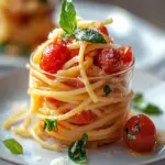 Mini cremige Tomaten-Knoblauch-Pasta im Glas – Genuss für Unterwegs 10 Mini cremige Tomaten-Knoblauch-Pasta im Glas