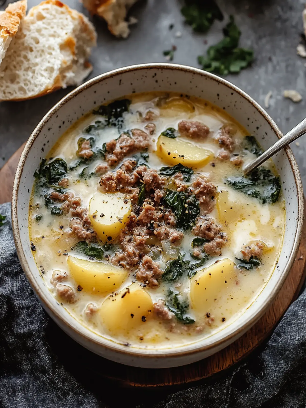 Zuppa Toscana: Herzhaftes Wurst- und Kartoffelsuppenvergnügen 4 Zuppa Toscana (Wurst- und Kartoffelsuppe)