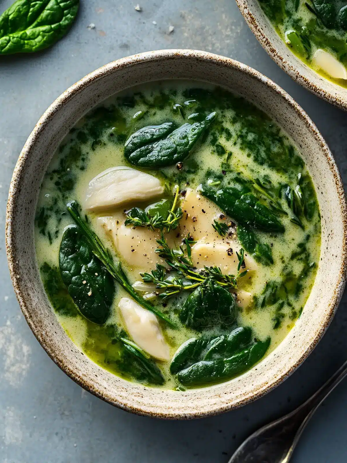 Reiche Spinat Artischocken Weiße Bohnen Suppe für Wohlfühlmomente 4 Spinat Artischocken Weiße Bohnen Suppe