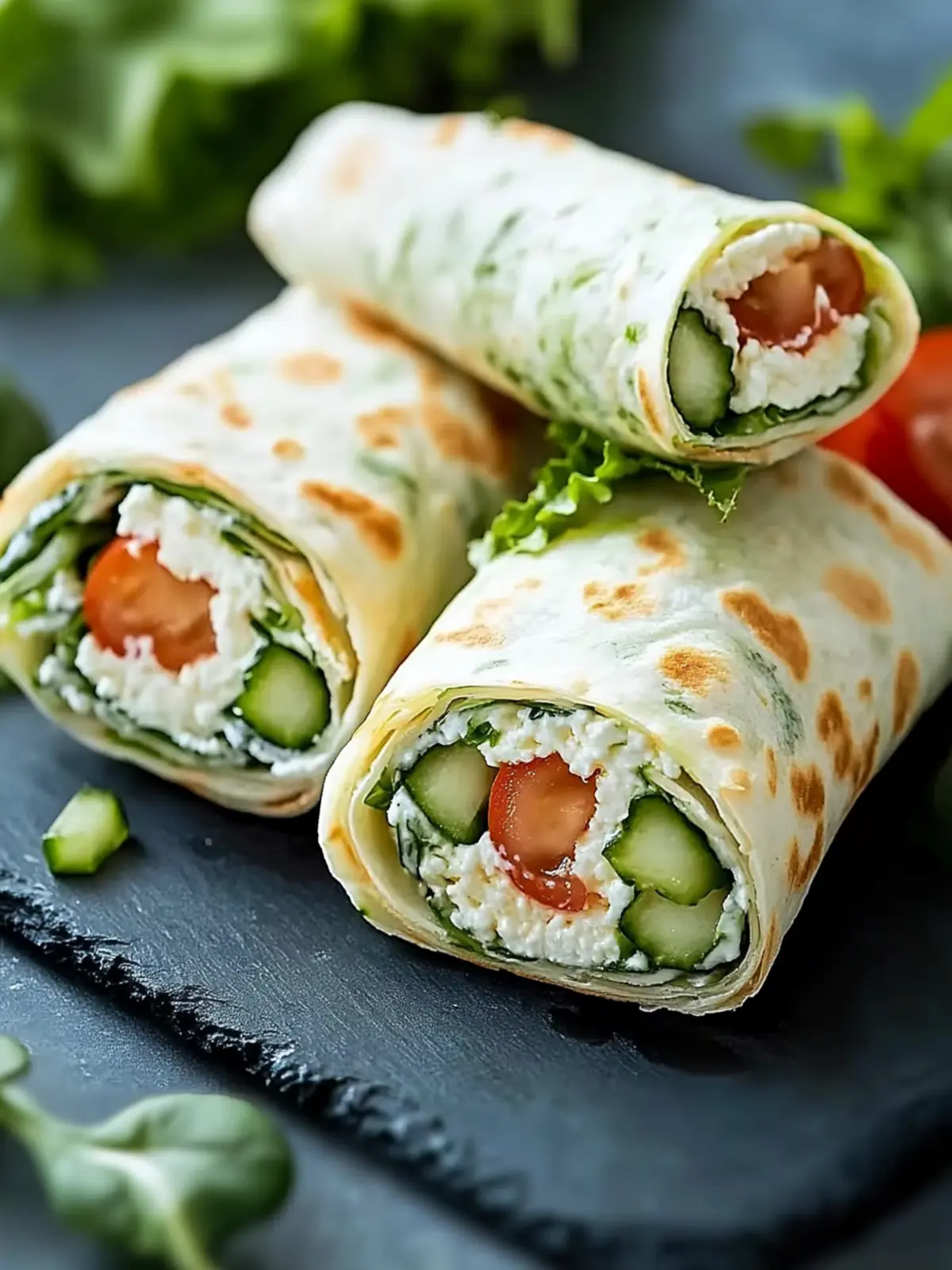 Knusprige Gurken-Hüttenkäse-Wraps für deinen gesunden Snack 2 Knusprige Gurken-Hüttenkäse-Wraps für einen gesunden Snack