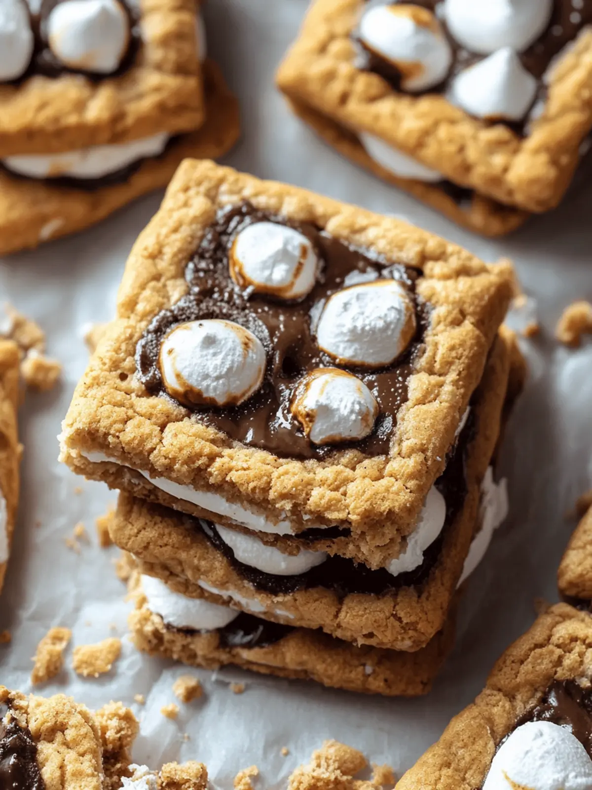 Süße S’mores-Kekse mit Schokolade und zartem Marshmallow 3 S’mores-Keks