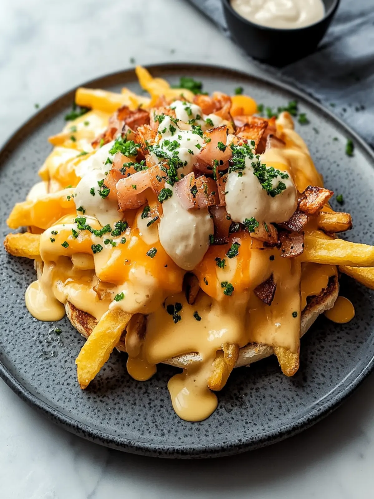 Ultimative Frühstücks-Poutine mit cremiger Hollandaise-Sauce erleben 5 Ultimative Frühstücks-Poutine mit cremiger Hollandaise-Sauce
