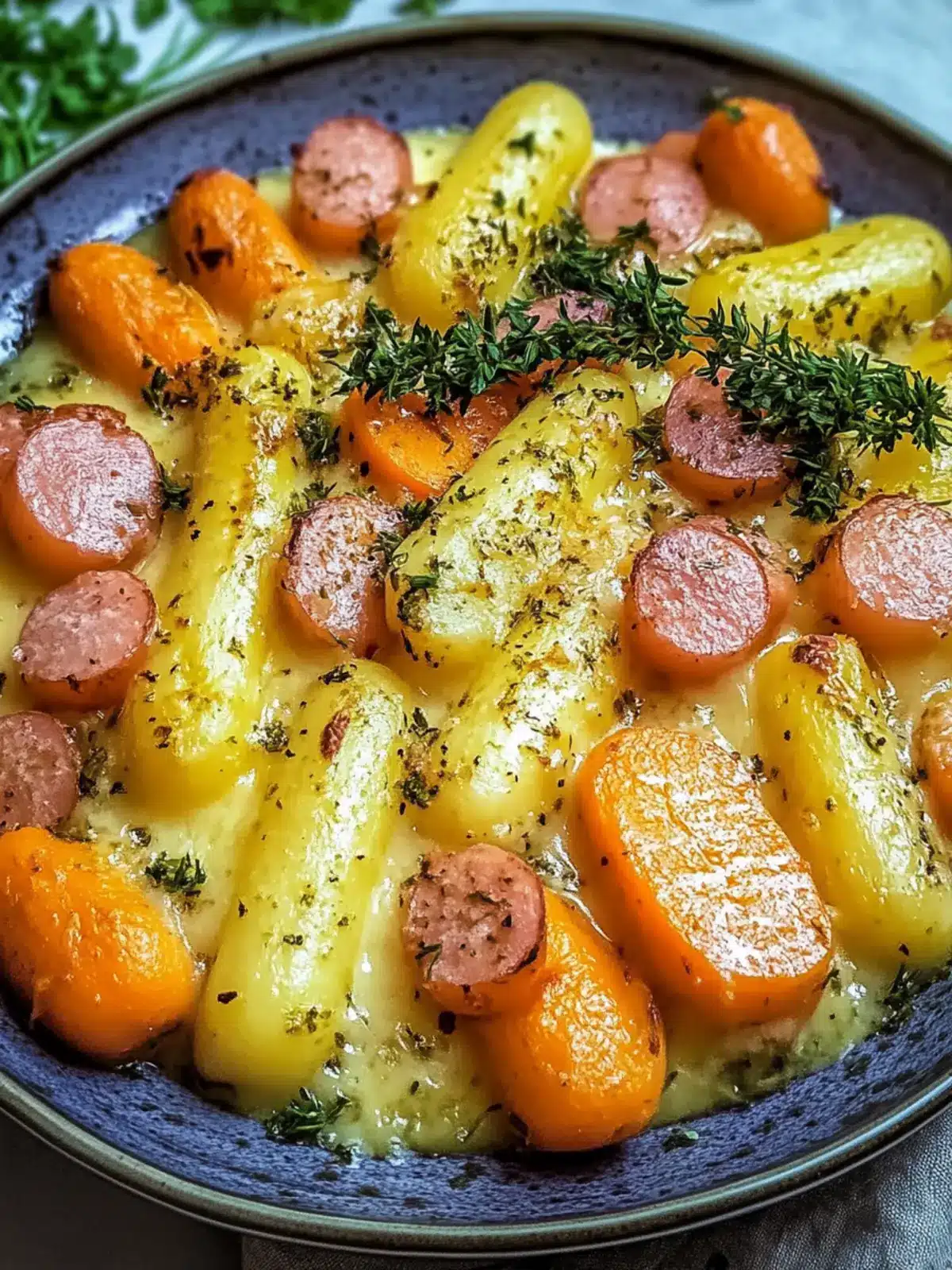 Herzhaftes Kartoffel- und Karottengratin mit Schinken genießen 4 Kartoffel- und Karottengratin mit Schinken