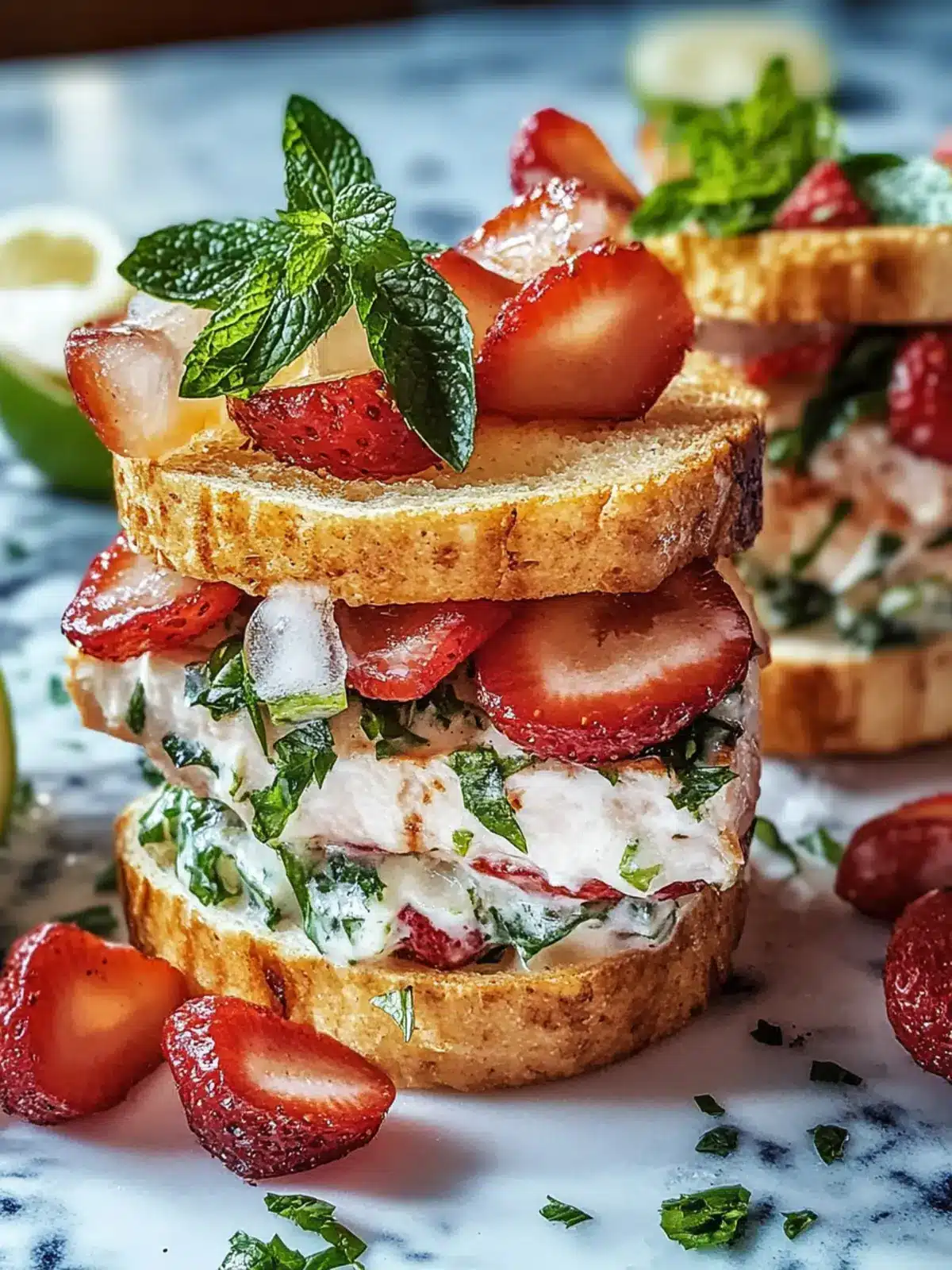 Beladener Hähnchenclub mit cremiger Knoblauch-Herbsauce 2 Beladener Hähnchenclub