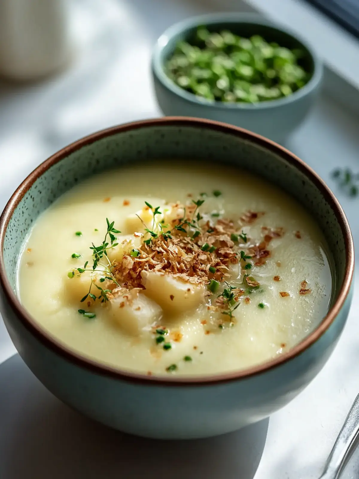 Cremige Kartoffel- und Lauchsuppe mit knusprigen Schalotten genießen 5 Cremige Kartoffel- und Lauchsuppe mit knusprigen Schalotten