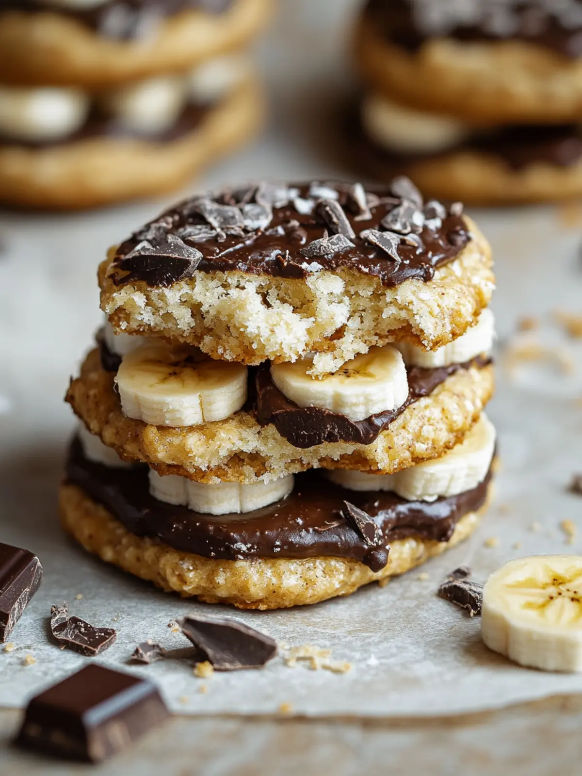 Saftige Bananen-Schokoladenkekse für die ganze Familie 4 Bananen-Schokoladenkekse