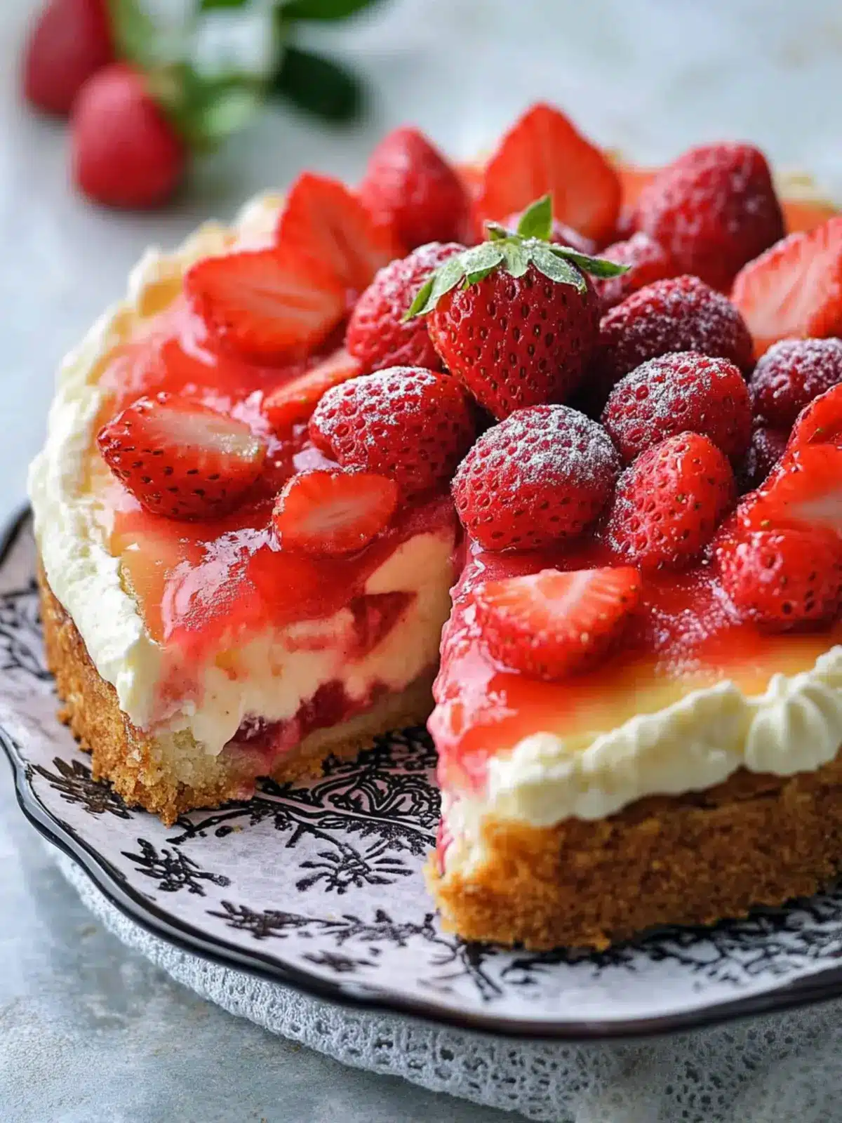 Erdbeerkäsekuchen mit frischer Sauce – Einfach & Himmlisch 3 Erdbeerkäsekuchen