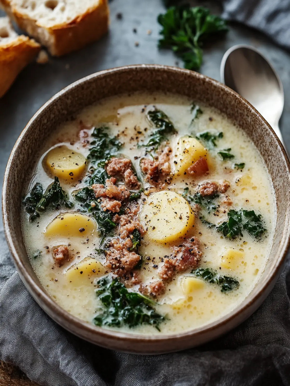 Zuppa Toscana: Herzhaftes Wurst- und Kartoffelsuppenvergnügen 3 Zuppa Toscana (Wurst- und Kartoffelsuppe)