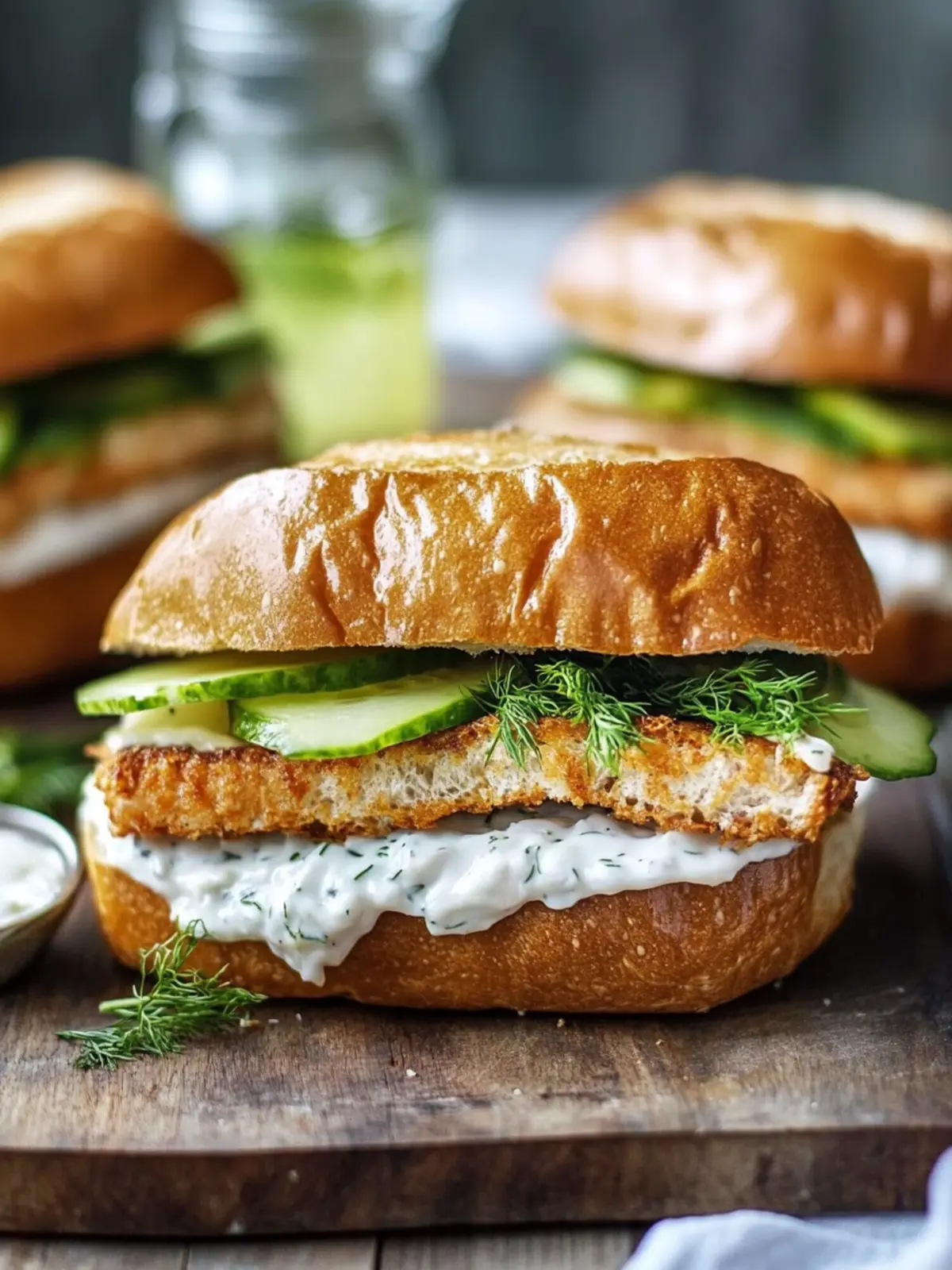 Krosser Dill-Hühnchen-Sandwich Rezept