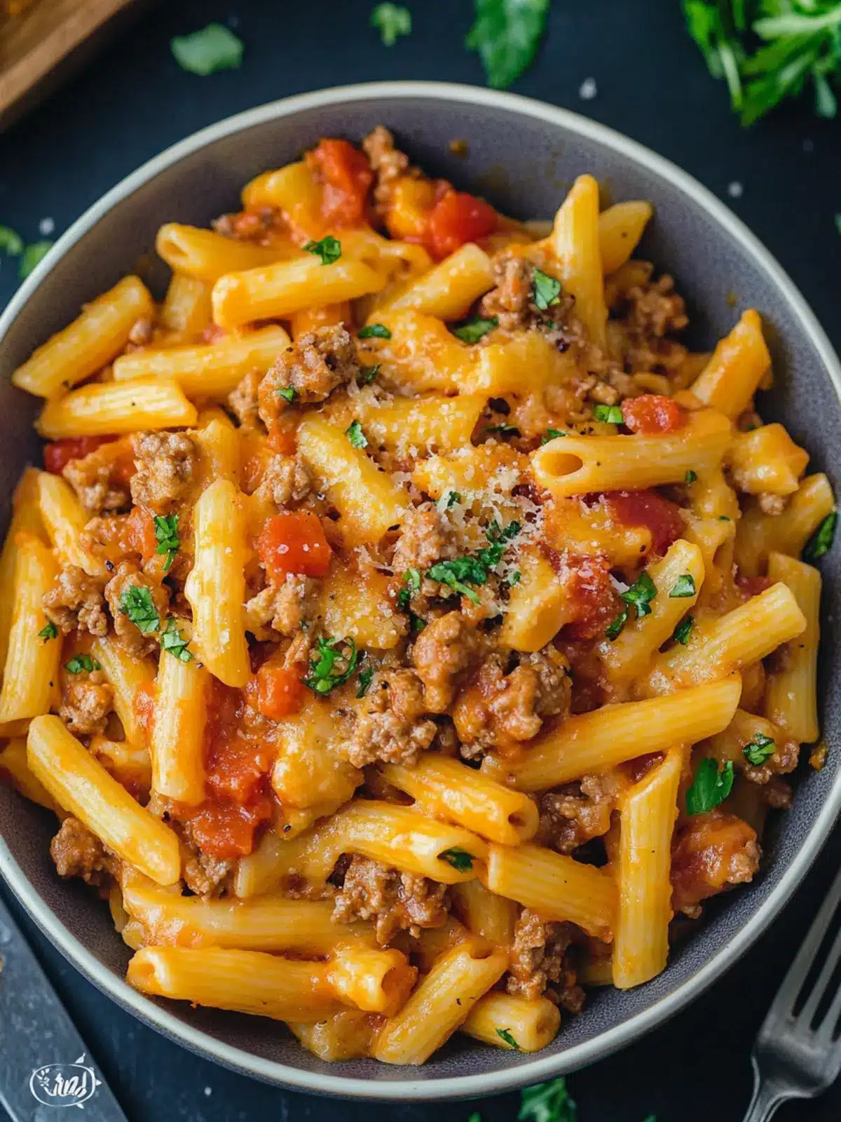 Ein-Topf Cheeseburger Pasta: Schnell, lecker und familienfreundlich 2 Ein-Topf Cheeseburger Pasta