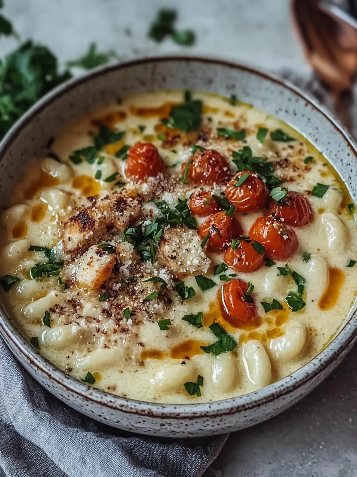 Cremige Crock-Pot Hähnchen Parmesan Suppe für kalte Abende 5 Cremige Crock-Pot Hähnchen Parmesan Suppe