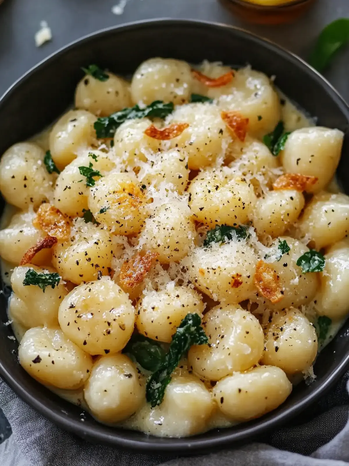 Cremige Garnelen und Gnocchi mit Knoblauch Parmesan für Genuss 4 Cremige Garnelen und Gnocchi mit Knoblauch Parmesan