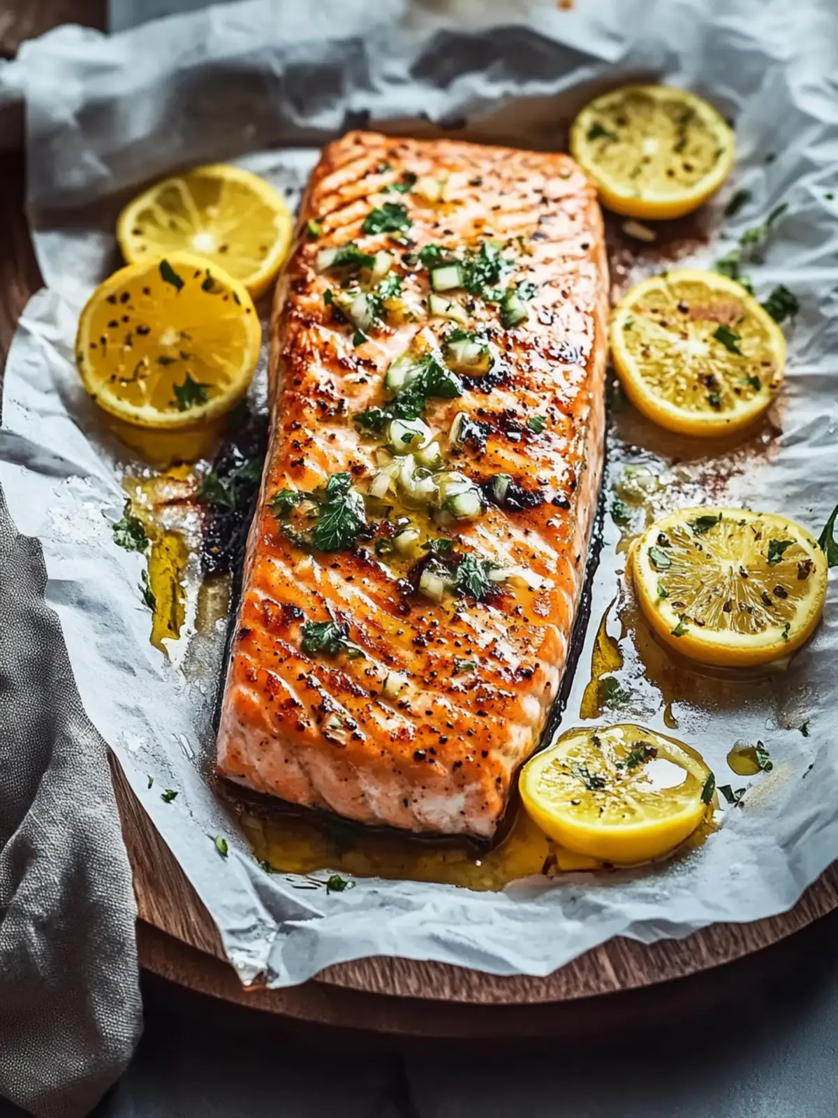 Einfache gegrillte Lachsfilets in Folie mit Zitronen-Knoblauch-Kräuterbutter, perfekt für stressfreie Abende 2 Einfache gegrillte Lachsfilets in Folie mit Zitronen-Knoblauch-Kräuterbutter Genuss