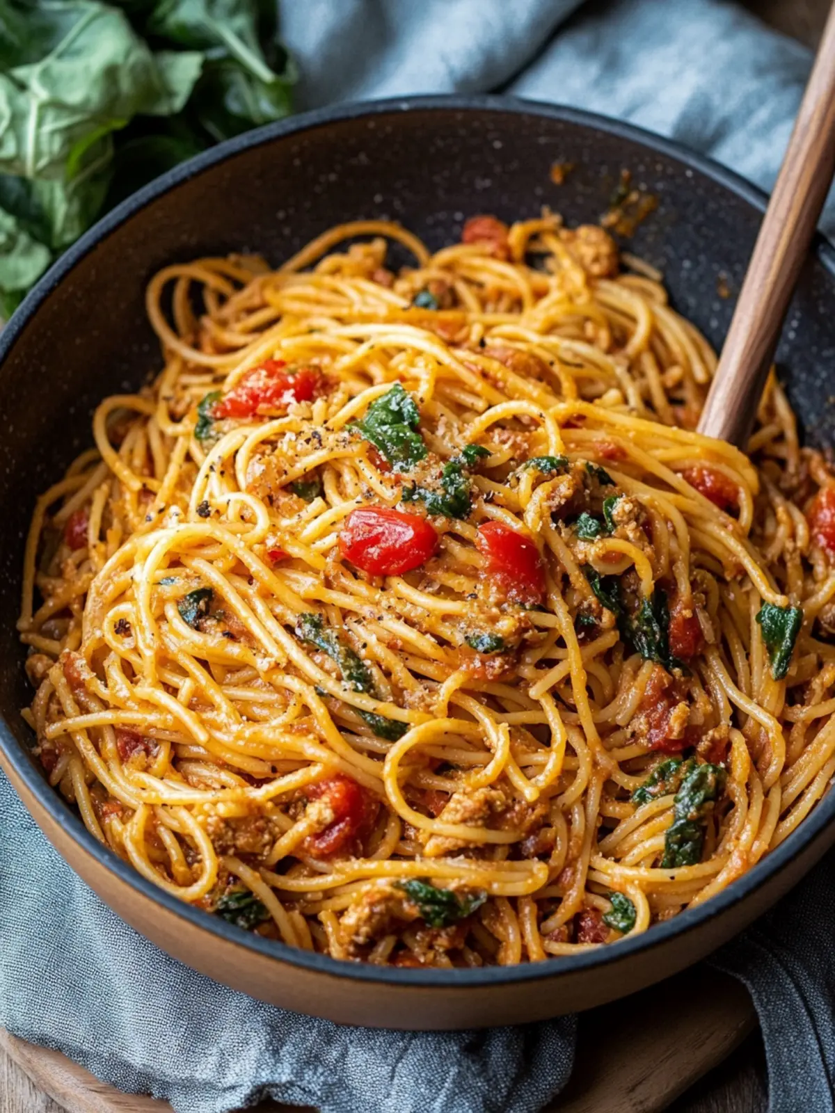 Ein Topf cremige Harissa Rindfleisch Pasta für schnelle Abende 5 Ein Topf cremige Harissa Rindfleisch Pasta