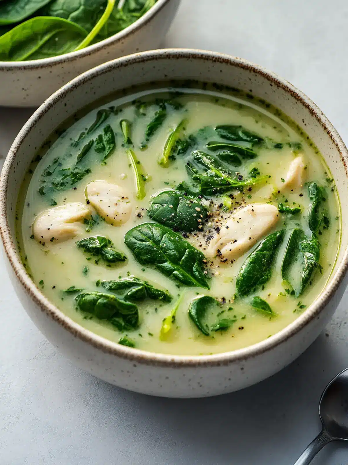 Spinat Artischocken Weiße Bohnen Suppe