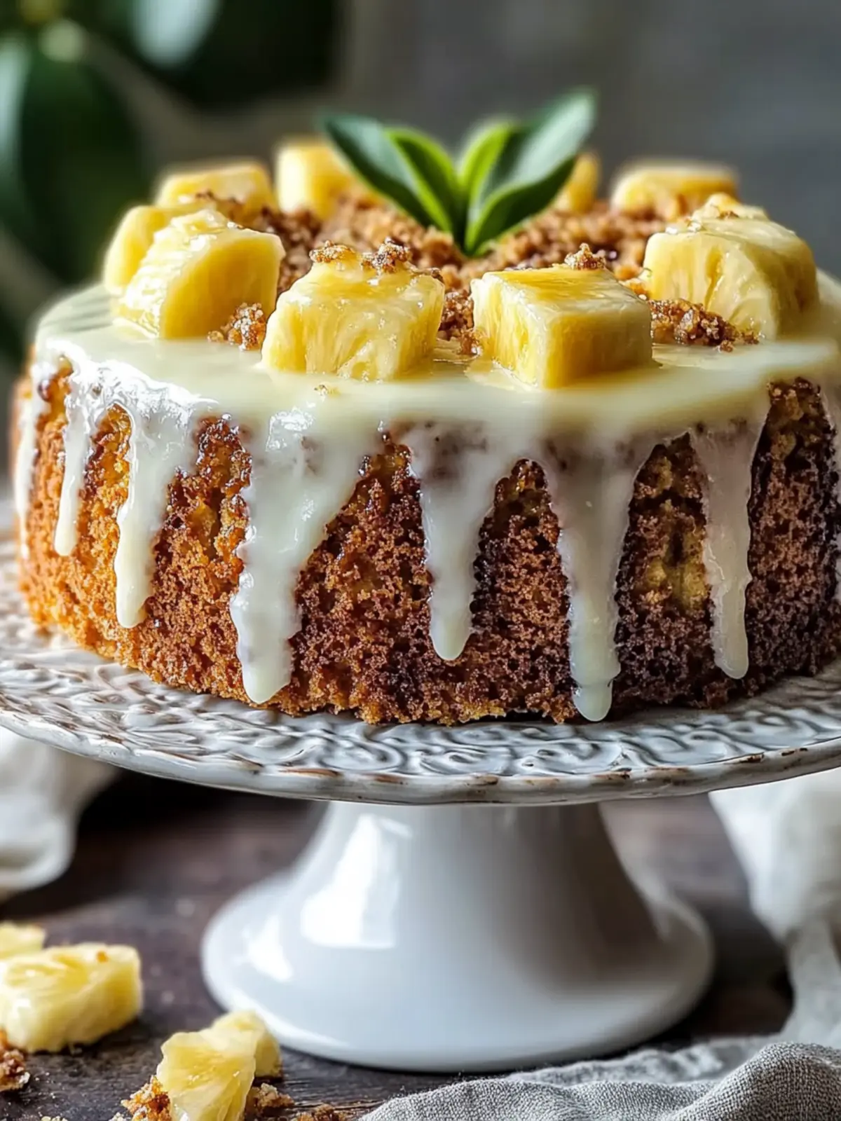 Süßer cremiger Ananas-Pekanuss-Kuchen für glückliche Momente 5 Süßer cremiger Ananas-Pekanuss-Kuchen