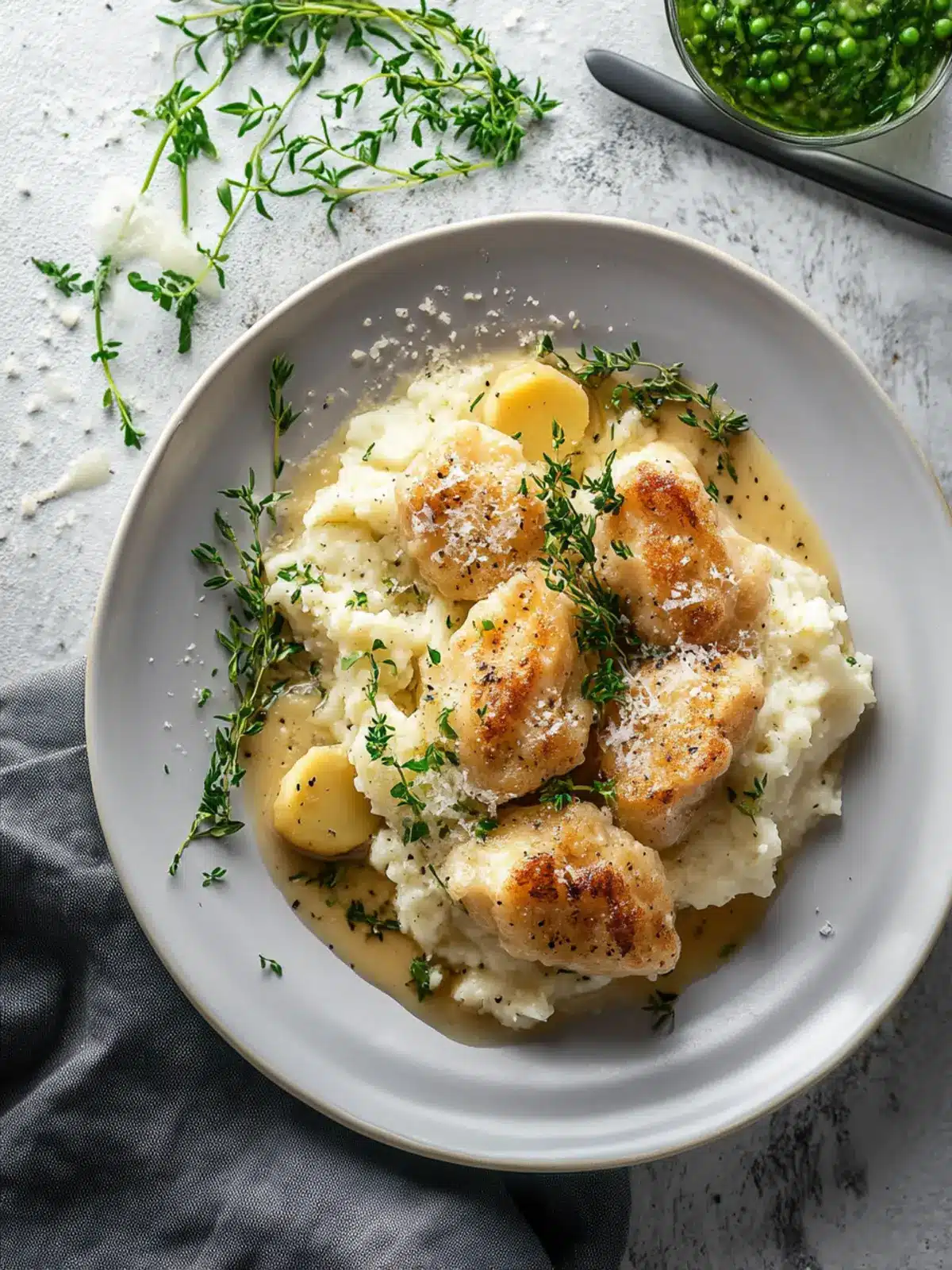 Cremiges Knoblauch-Parmesan-Hühnchen mit Püree für Genießer 3 Cremiges Knoblauch-Parmesan-Hühnchen mit Püree