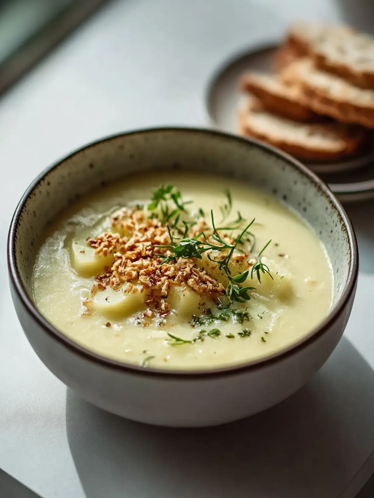 Cremige Kartoffel-Lauch-Suppe mit knusprigen Schalotten genießen 3 Cremige Kartoffel-Lauch-Suppe mit knusprigen Schalotten
