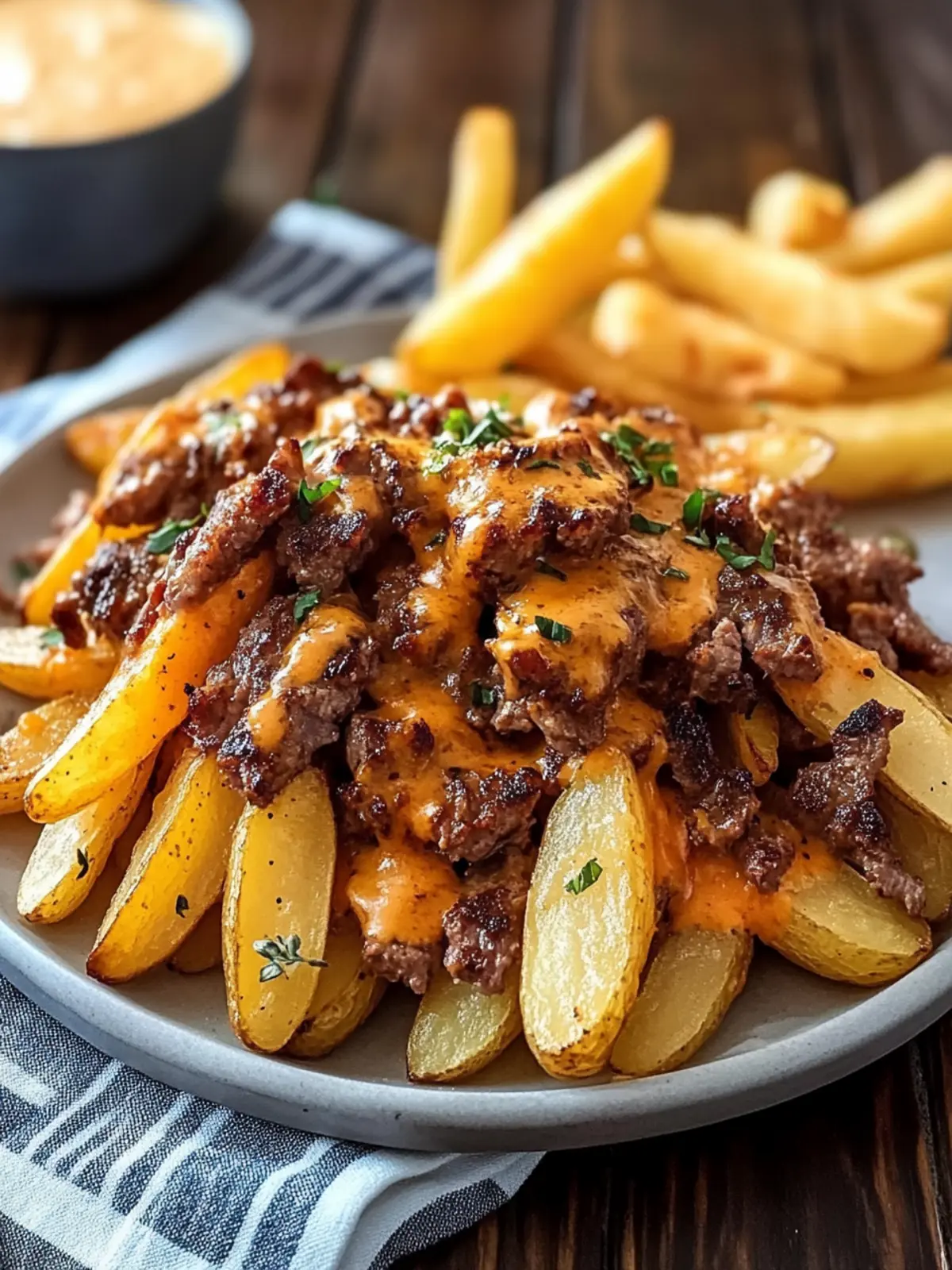 Beladene Pommes mit Hackfleisch und Cheddar – Der perfekte Snack 2 Beladene Pommes mit Hackfleisch und Cheddar