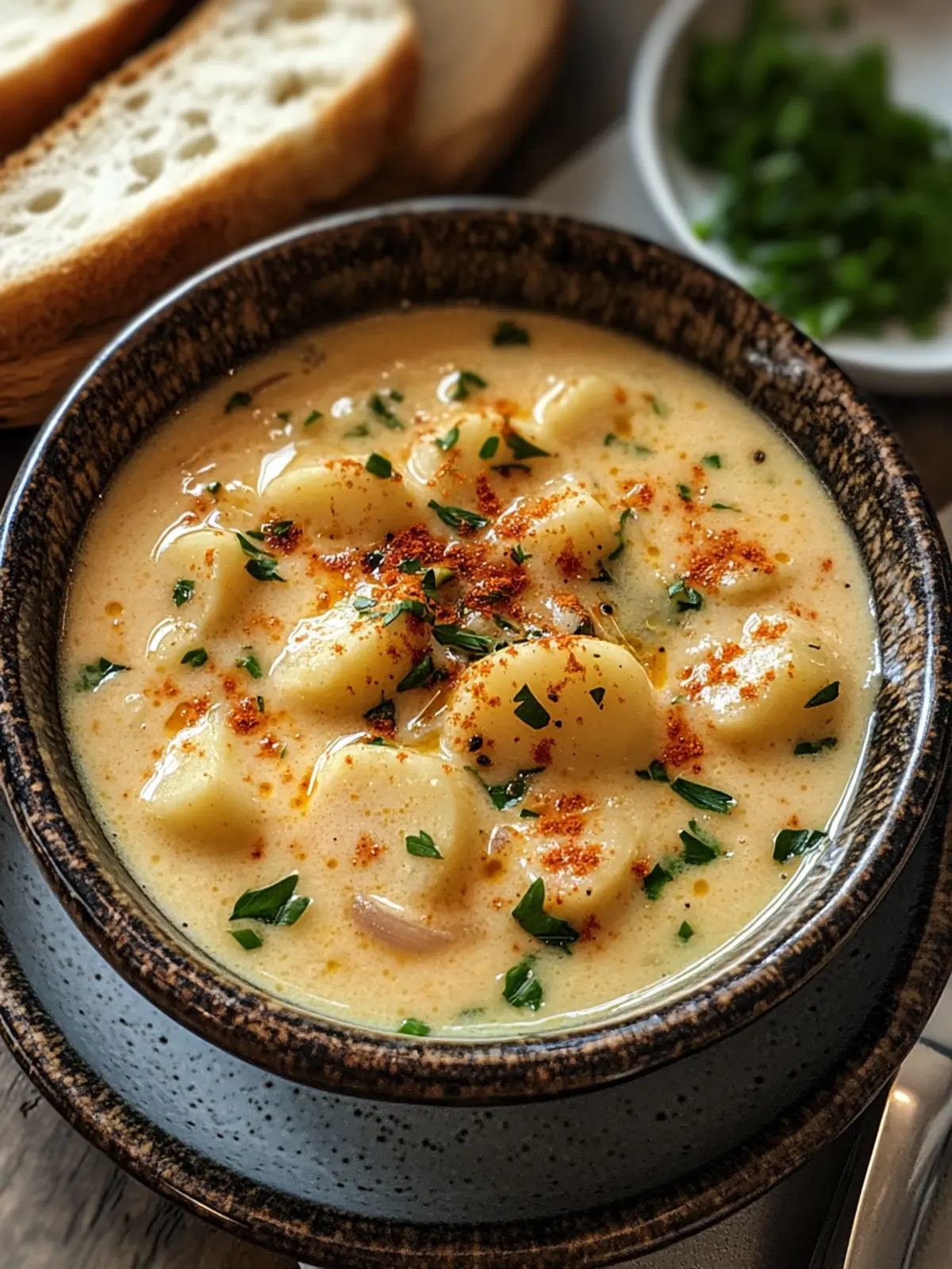 Cremige Cajun Kartoffelsuppe mit rauchiger Wurst genießen 2 Cajun Kartoffelsuppe