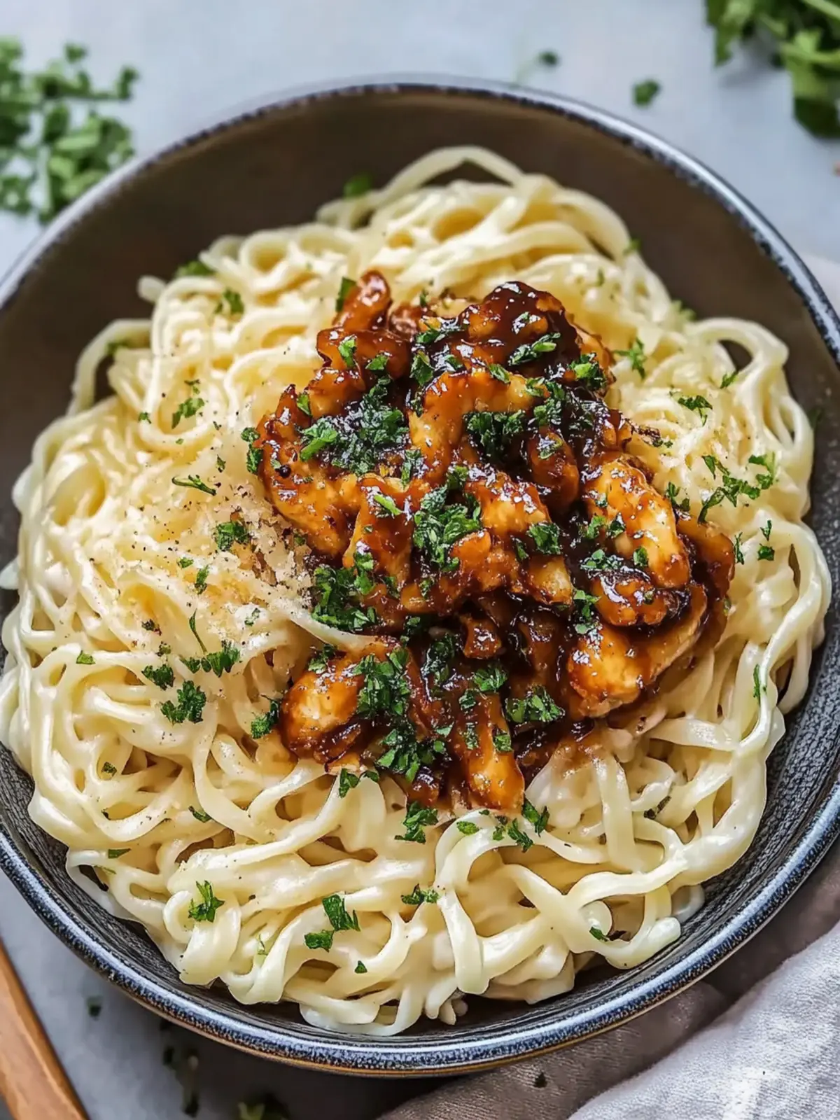 KLEBRIGE KNOBLAUCH-HÜHNCHEN-NUDELN UNWIDERSTEHLICH für Schnelle Abende 4 KLEBRIGE KNOBLAUCH-HÜHNCHEN-NUDELN UNWIDERSTEHLICH