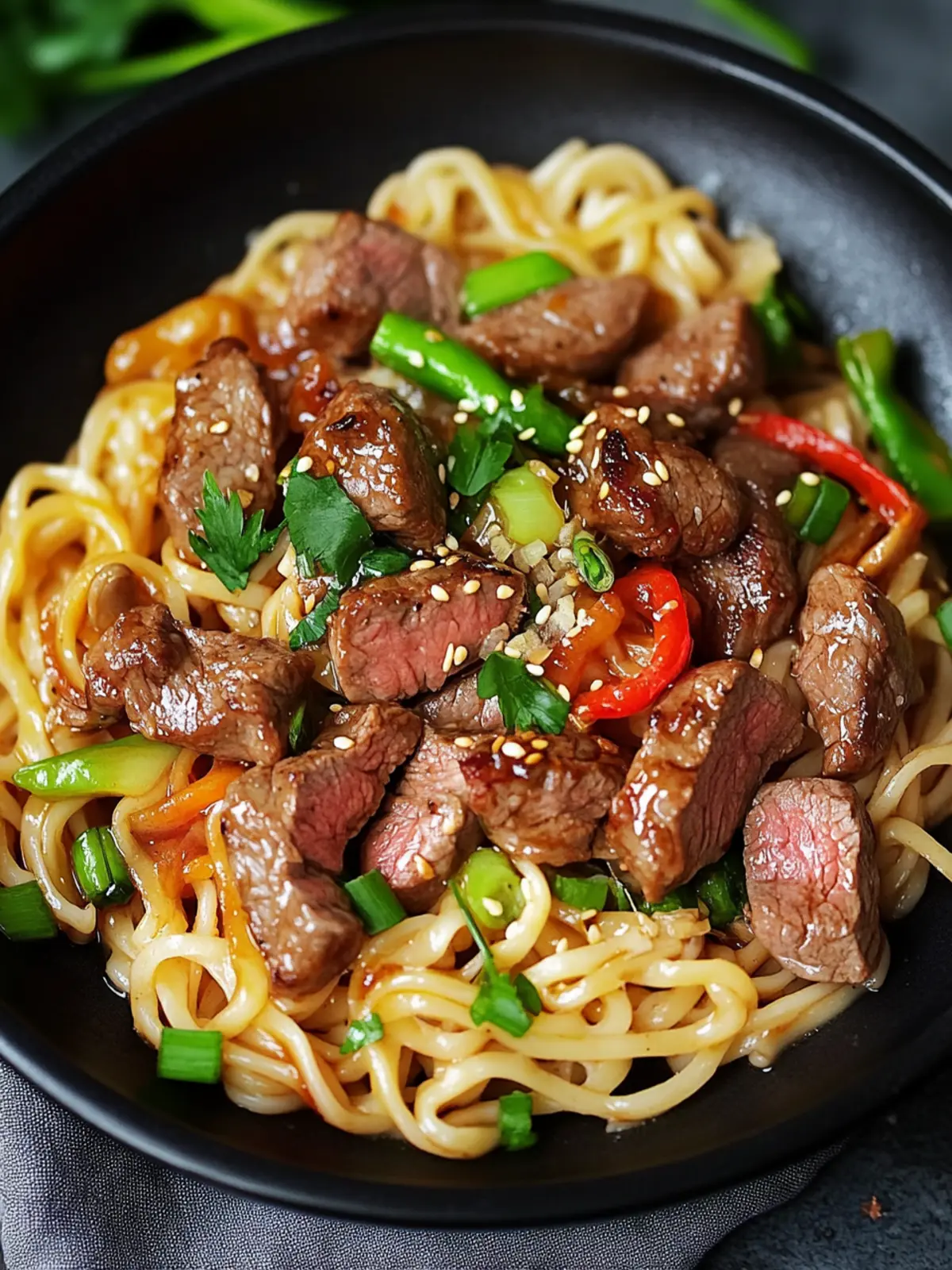 Garnelen & Teriyaki Steak Nudeln: Dein schnelles Abendessen 3 Garnelen & Teriyaki Steak Nudeln