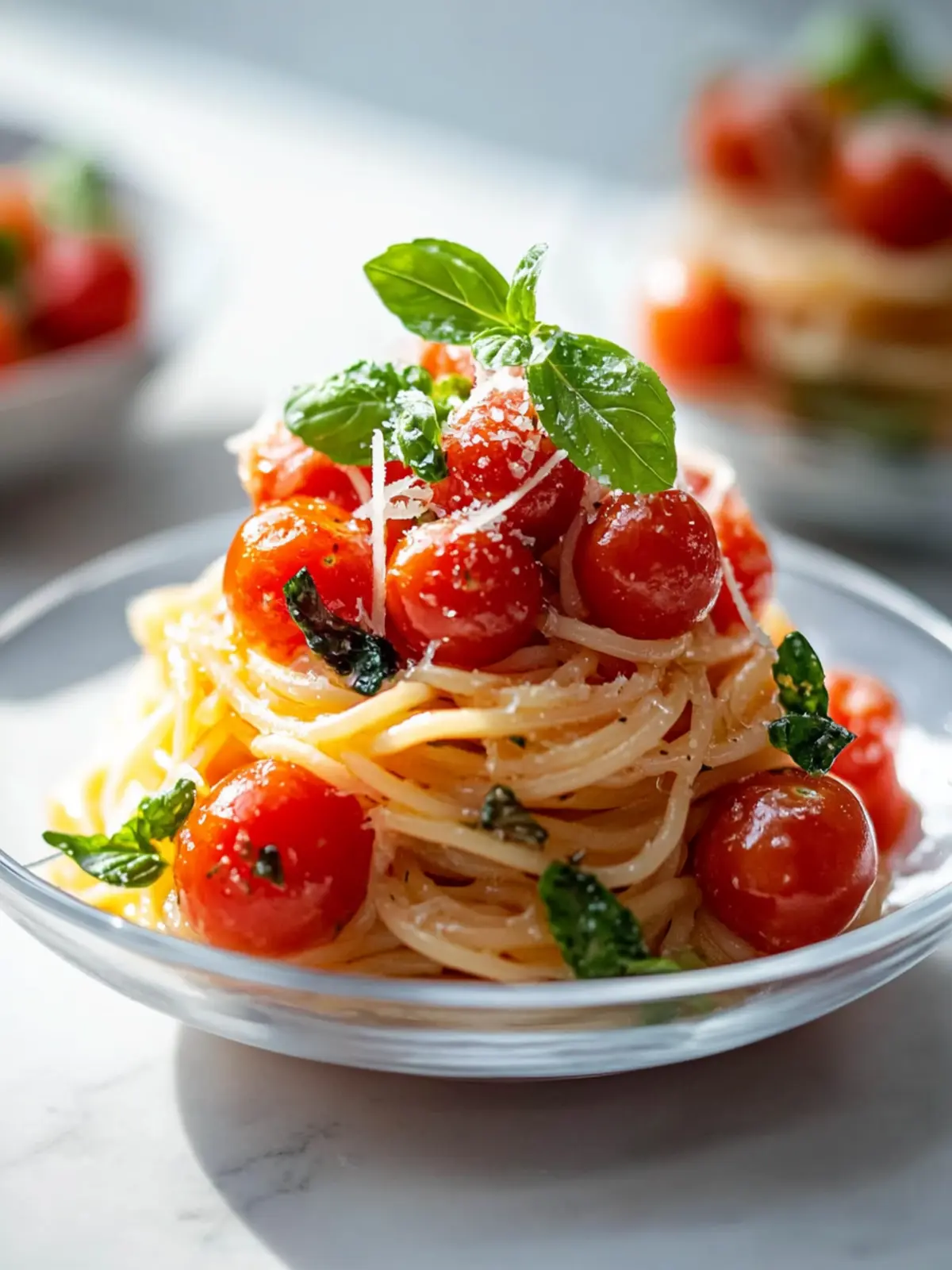 Mini cremige Tomaten-Garlic-Pasta im Glas für stressfreie Lunches 2 Mini cremige Tomaten-Garlic-Pasta im Glas