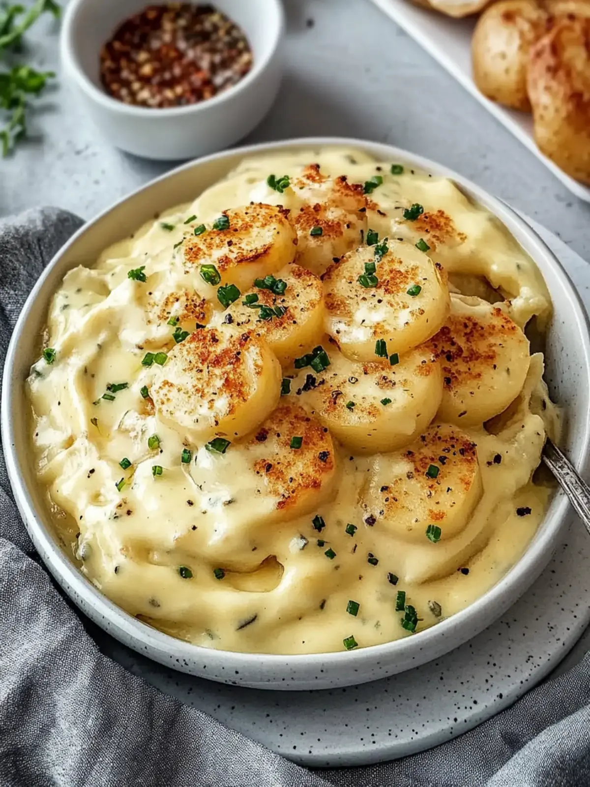 Cremige Knoblauchgarnele über Kartoffelbrei – Dein Wohlfühlessen 4 Cremige Knoblauchgarnele über Kartoffelbrei