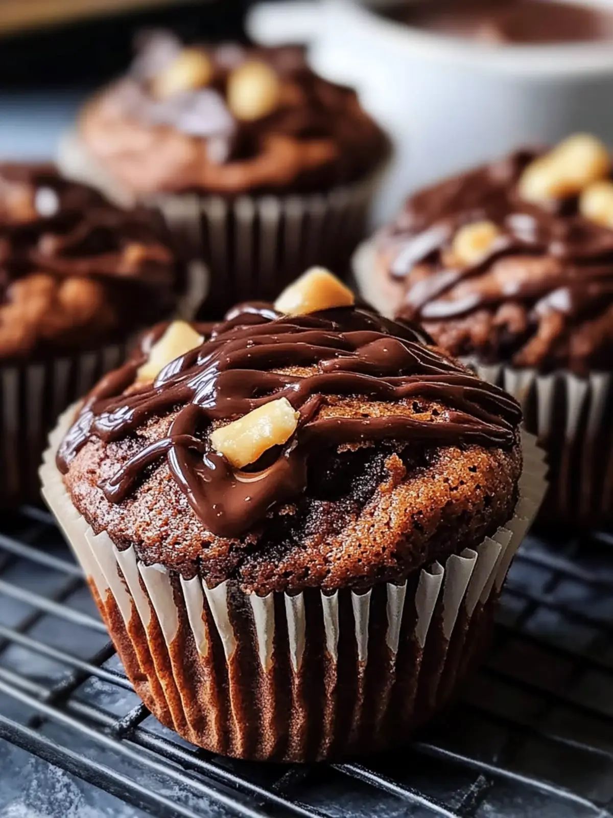 Schokoladen-Erdnussbutter-Schlieren-Muffins für perfekten Genuss 4 Schokoladen-Erdnussbutter-Schlieren-Muffins